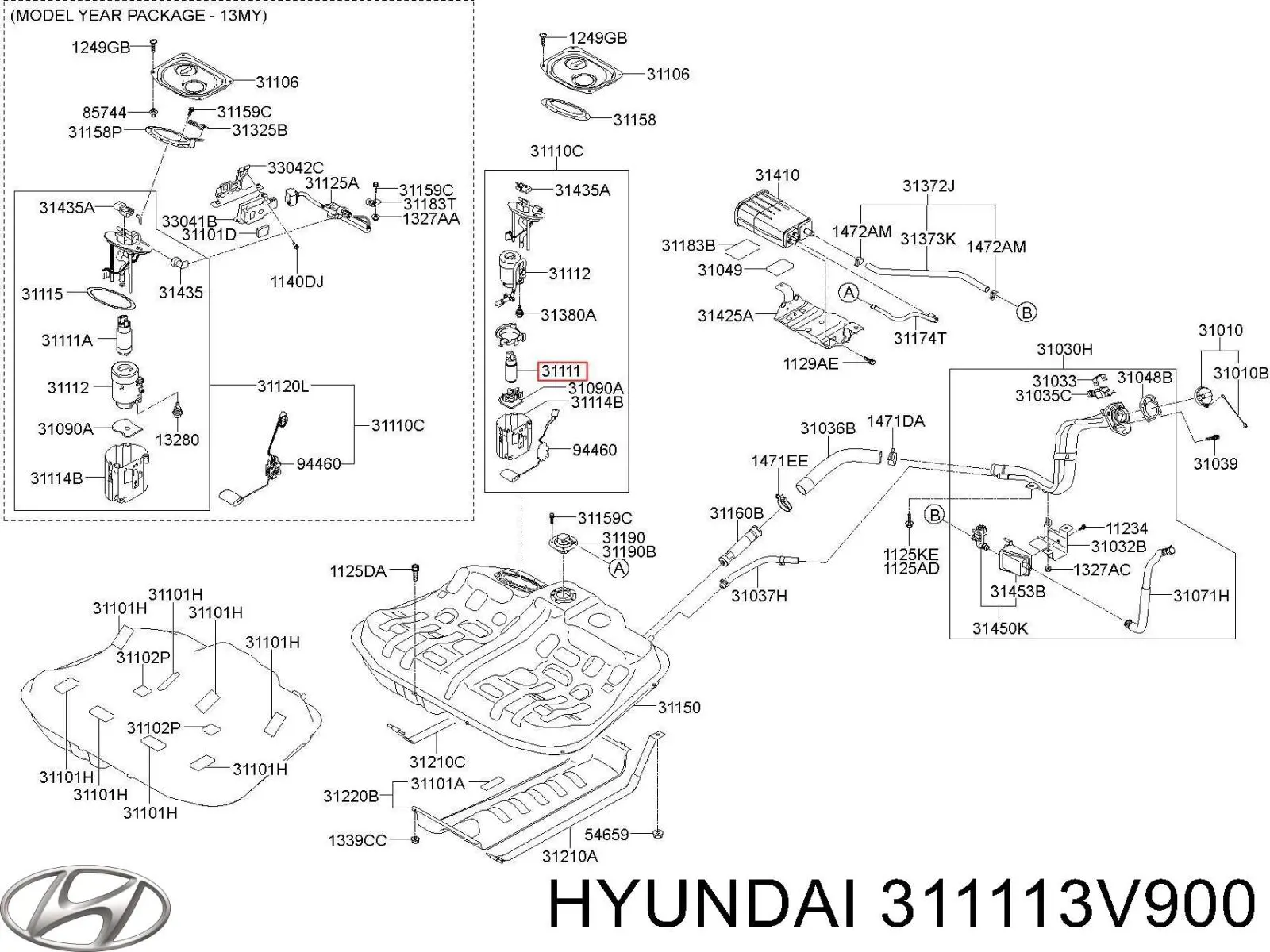 311113V900 Hyundai/Kia Елемент-турбінка паливного насоса