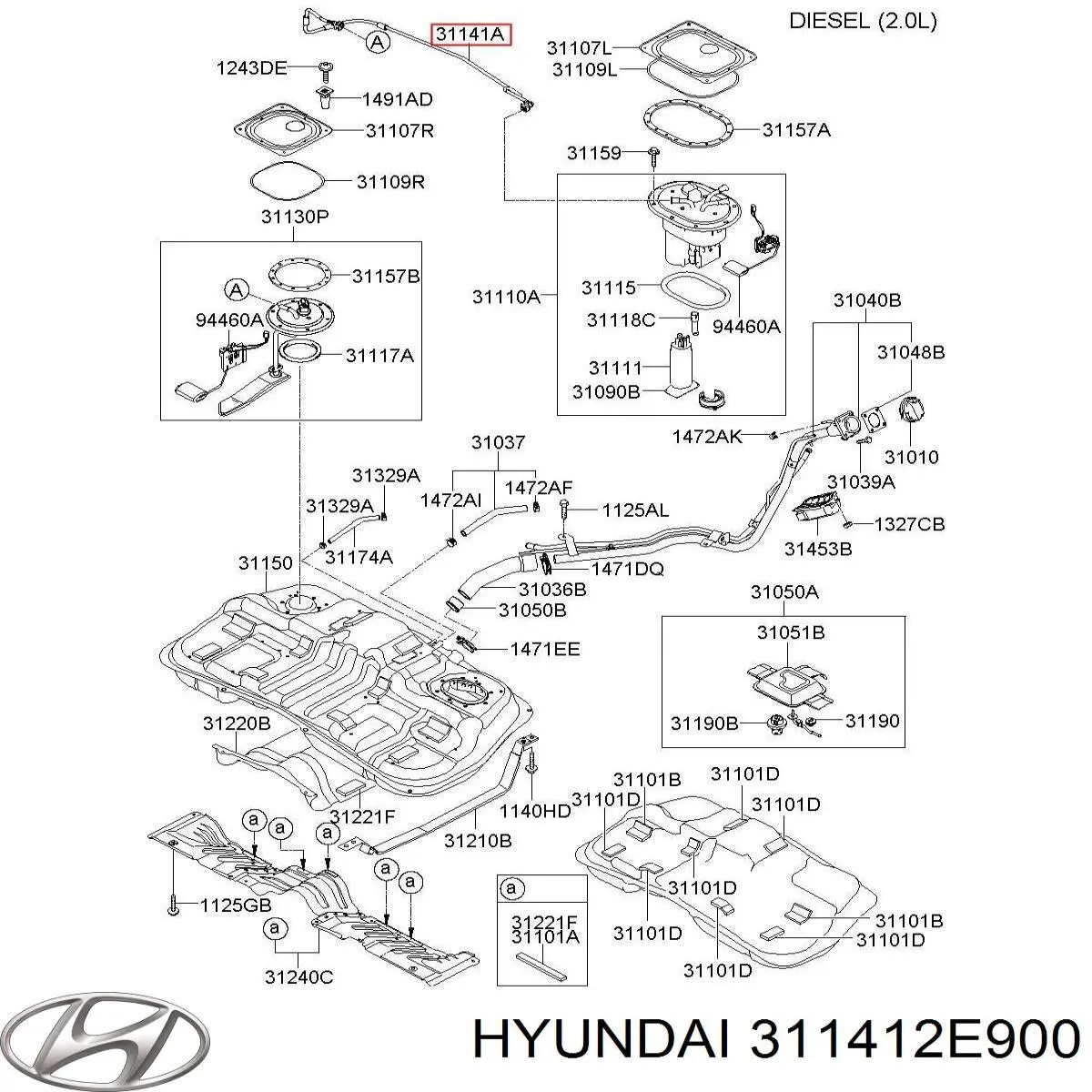  Hyundai/Kia 311412E900 ціна, від 11.05 USD