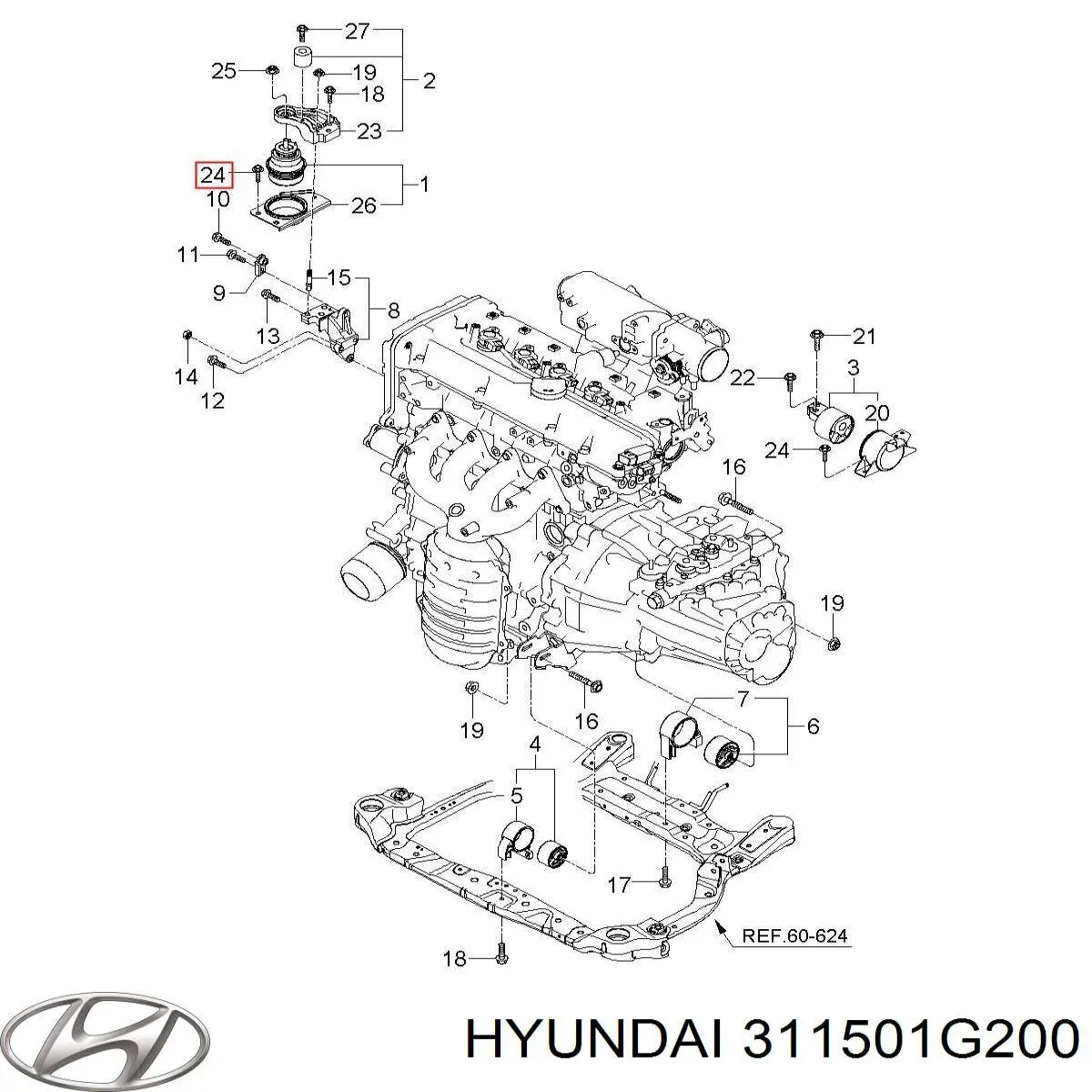 Б/бак Hyundai/Kia 311501G200 ціна, від 31.85 USD