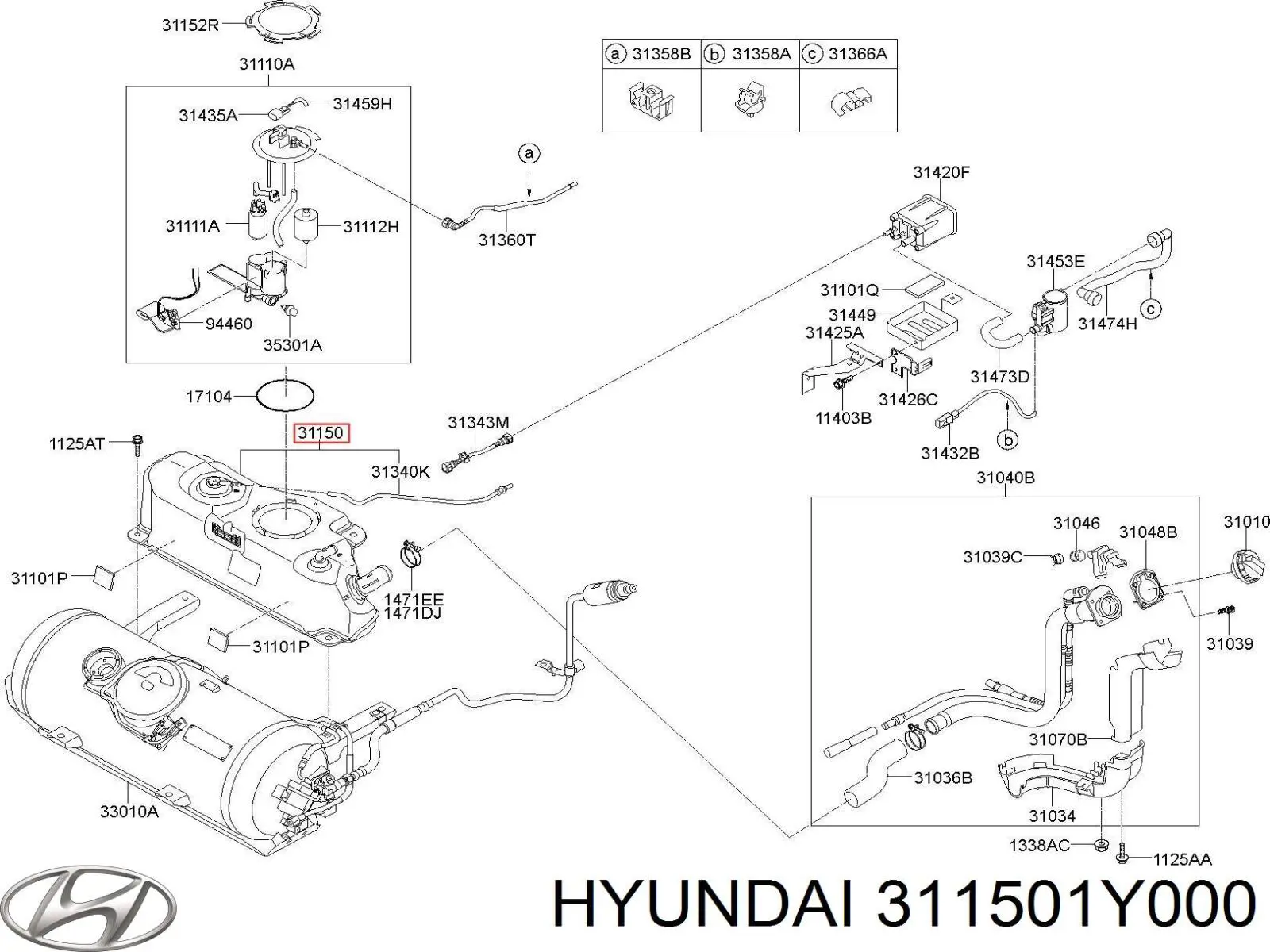 Купити 311501Y000 Hyundai/Kia Бак паливний додатковий