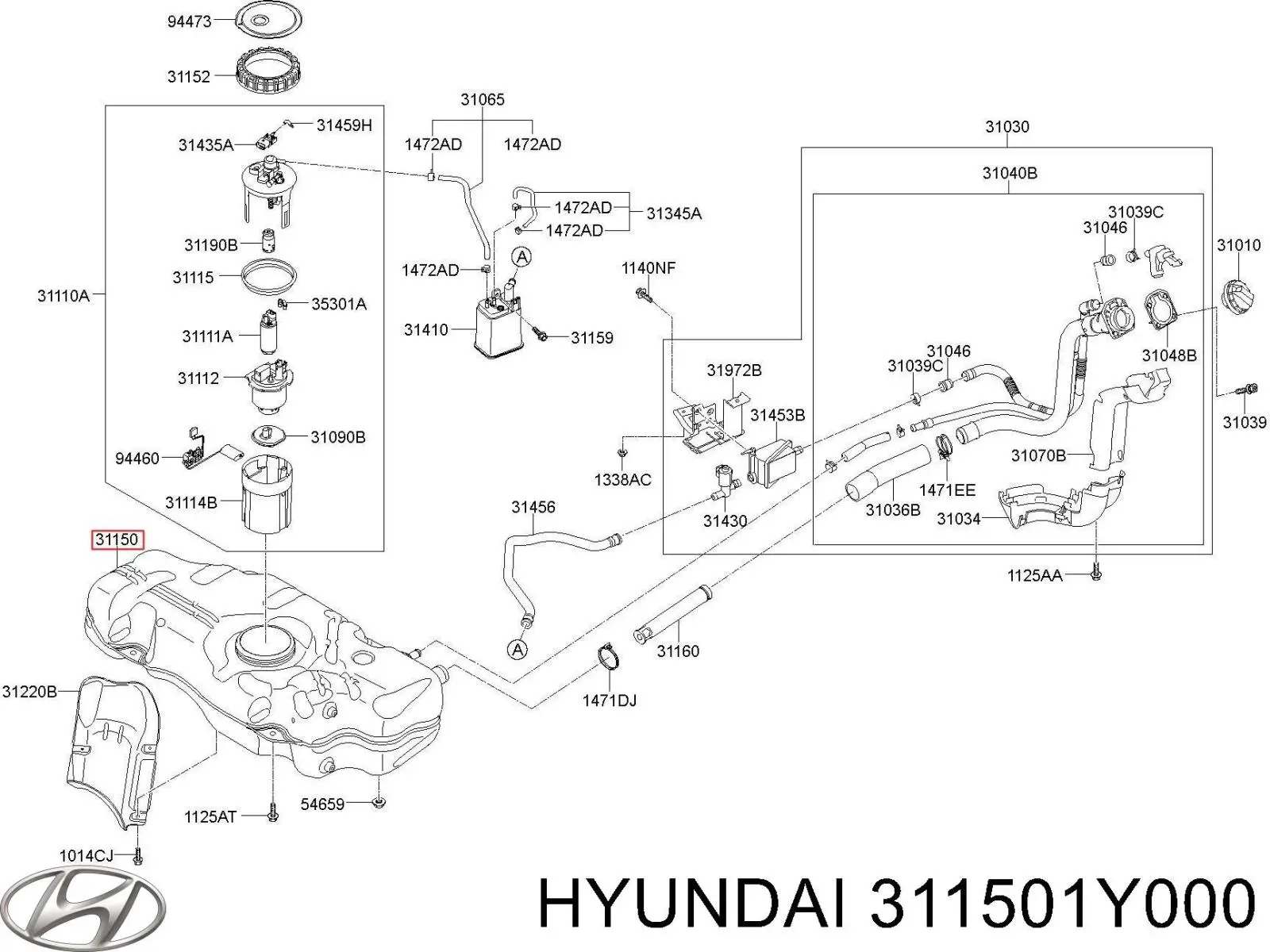 311501Y000 Hyundai/Kia Бак паливний