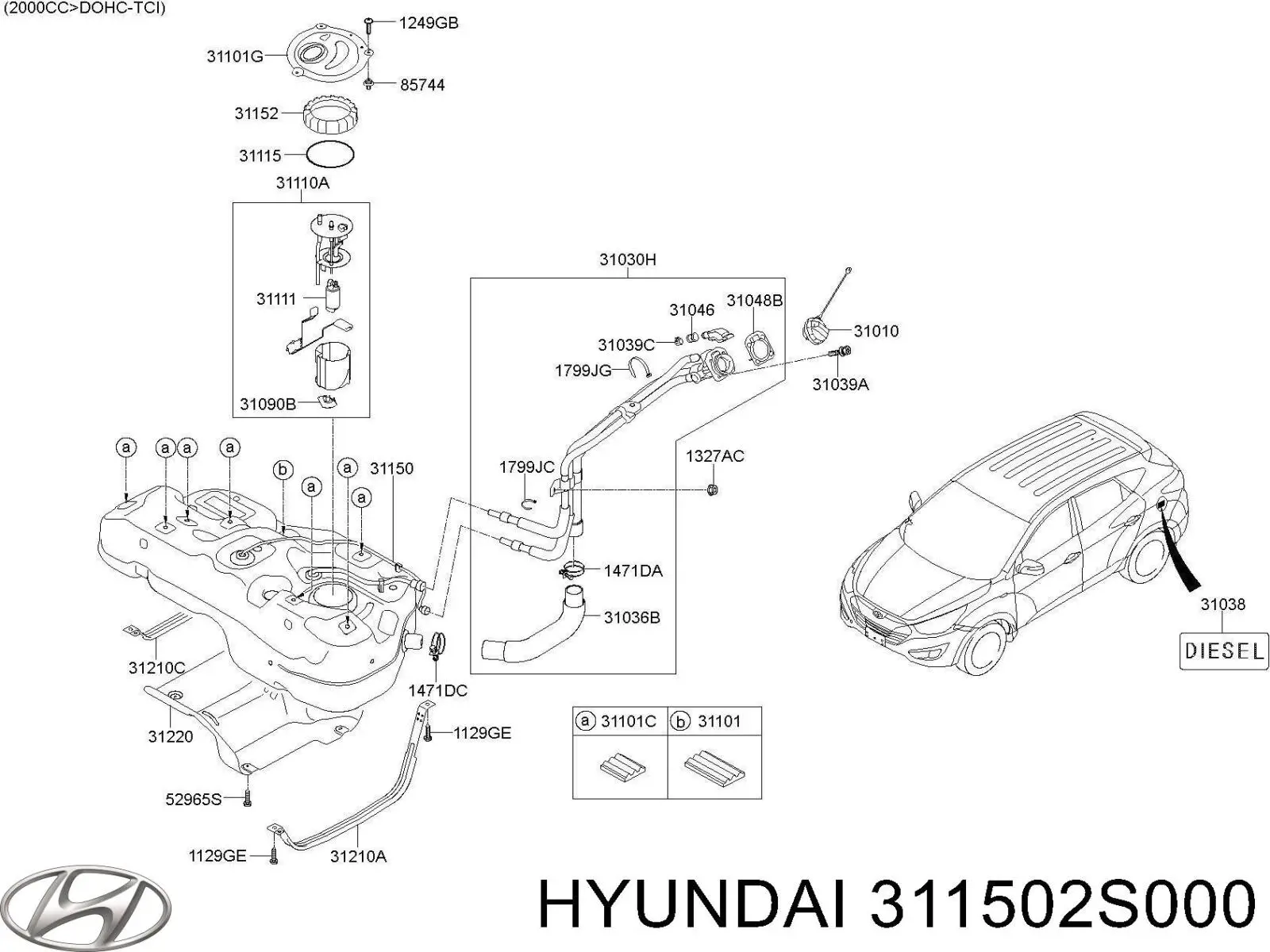 Б/бак Hyundai Tucson II позашляховик (TM) (2010 - 2015) ціна, від 1156.86 USD