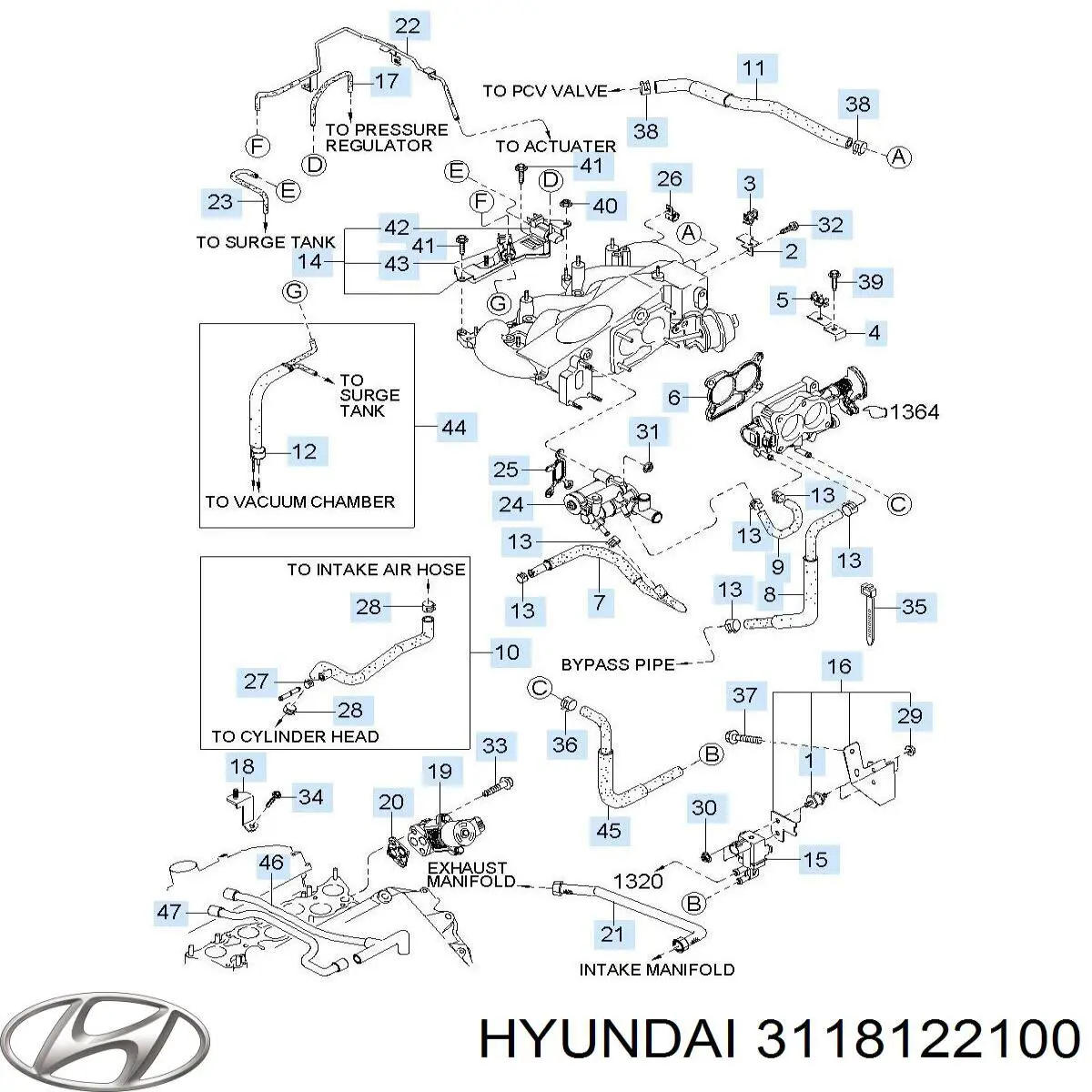 3118122100 Hyundai/Kia Фільтр бака паливних парів