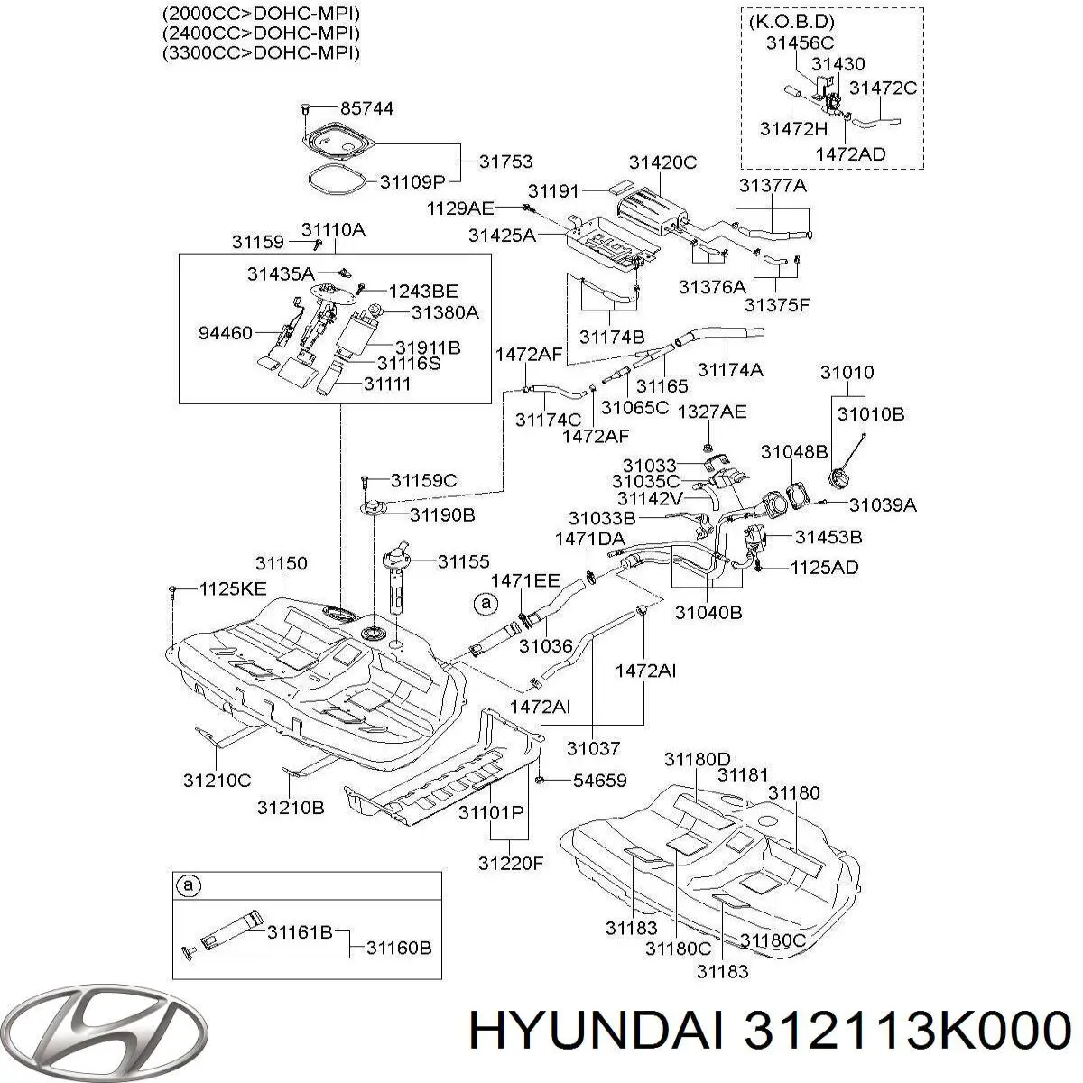 Кронштейн баку паливного Hyundai/Kia 312113K000 ціна, від 10.50 USD