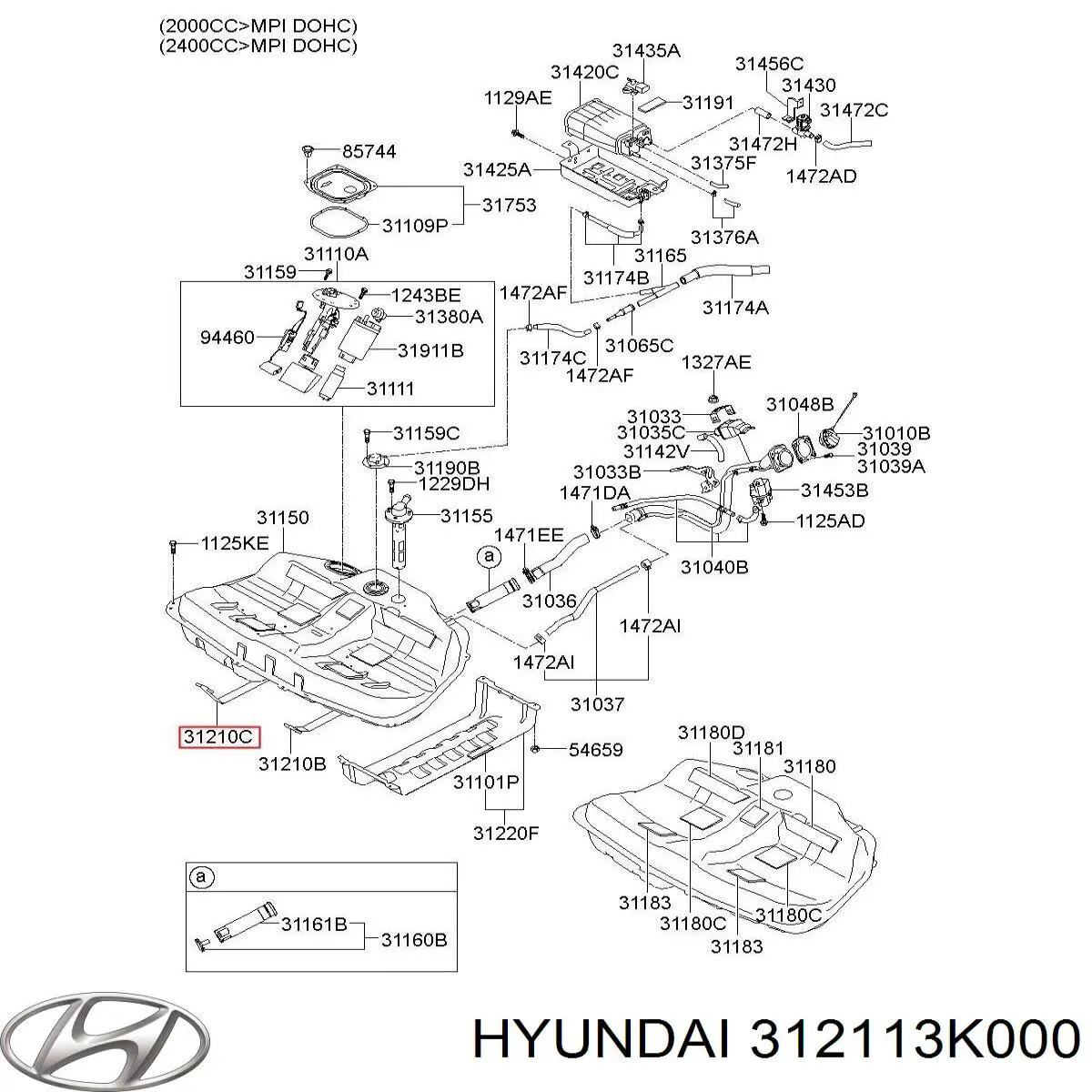Купити 312113K000 Hyundai/Kia Кронштейн баку паливного