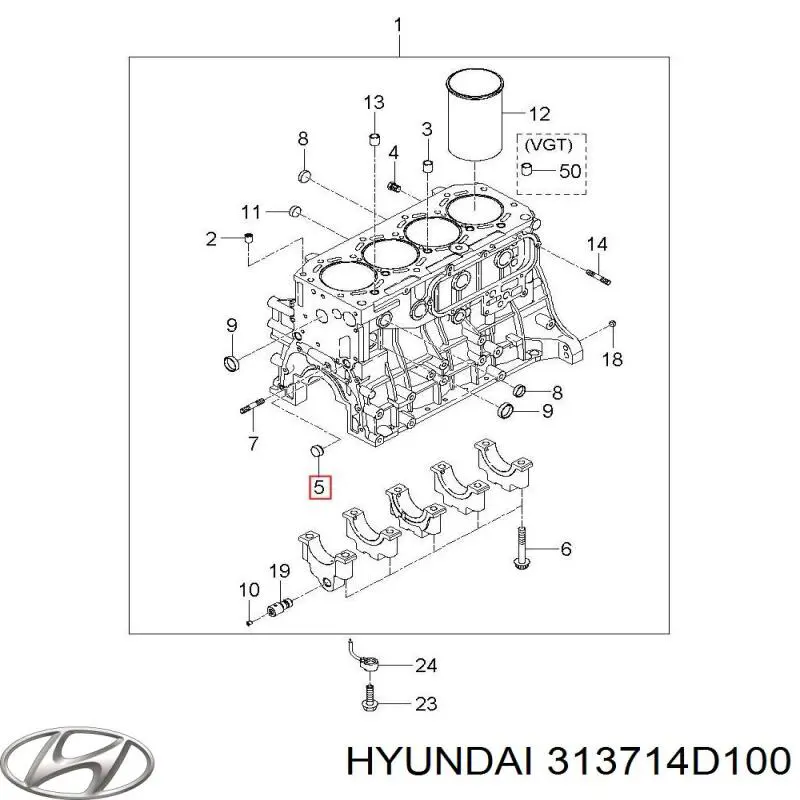 313714D100 Hyundai/Kia Насос передпусковий прокачування палива