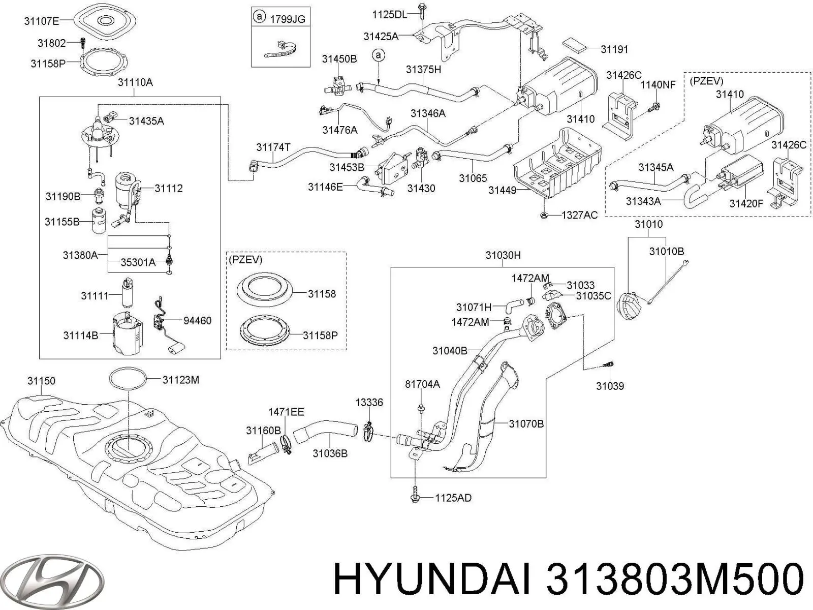 313803M500 Hyundai/Kia Регулятор тиску палива