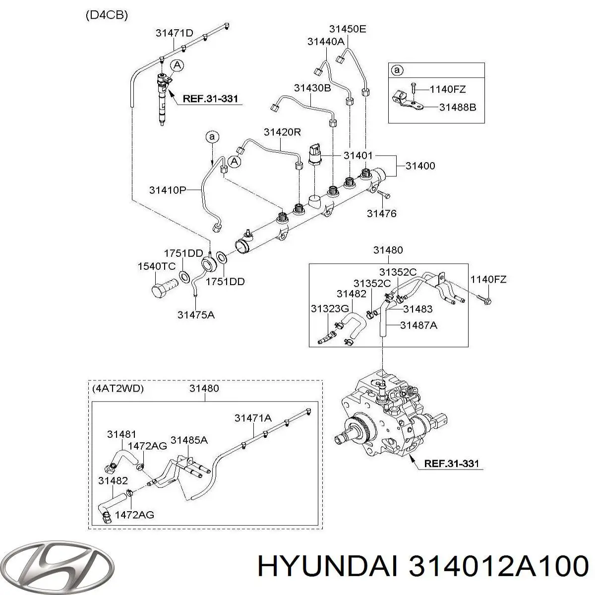 Купити 314012A100 Hyundai/Kia Датчик тиску палива