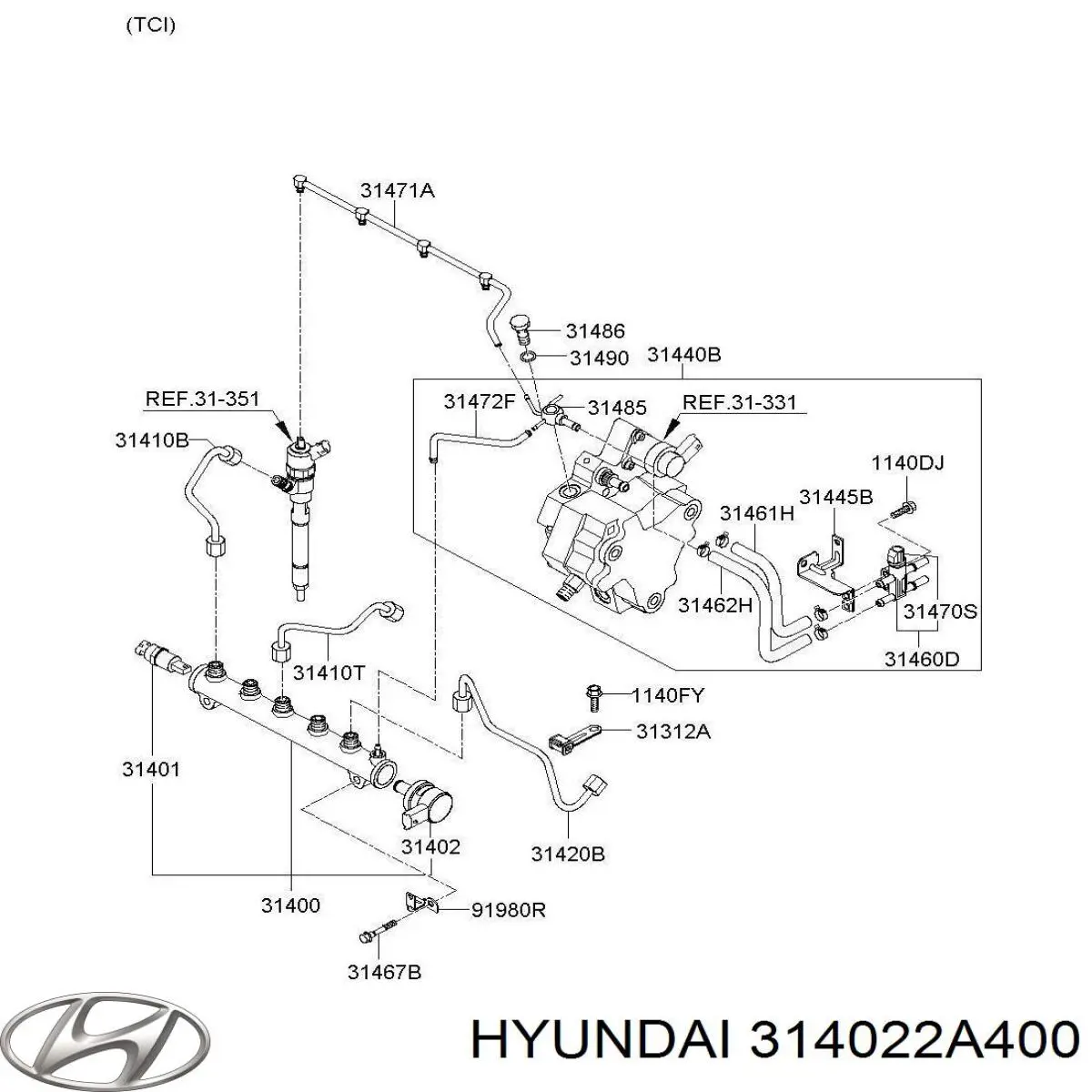 314022A400 Hyundai/Kia регулятор тиску палива