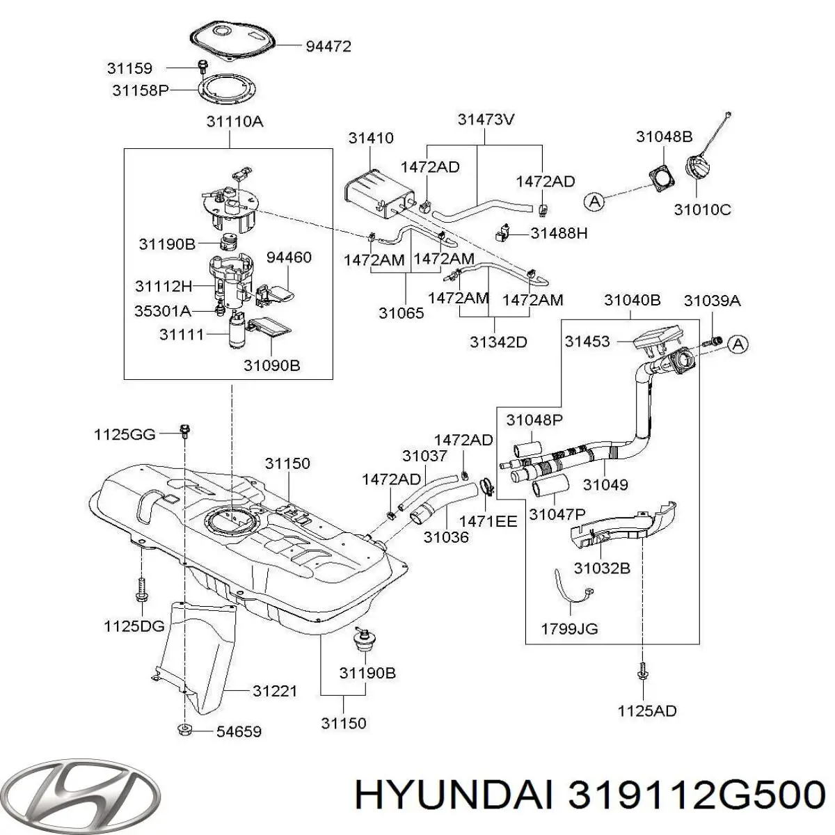 Паливний фільтр 319112G500 Hyundai/Kia