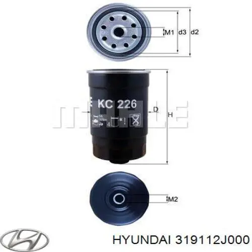 Паливний фільтр 319112J000 Hyundai/Kia