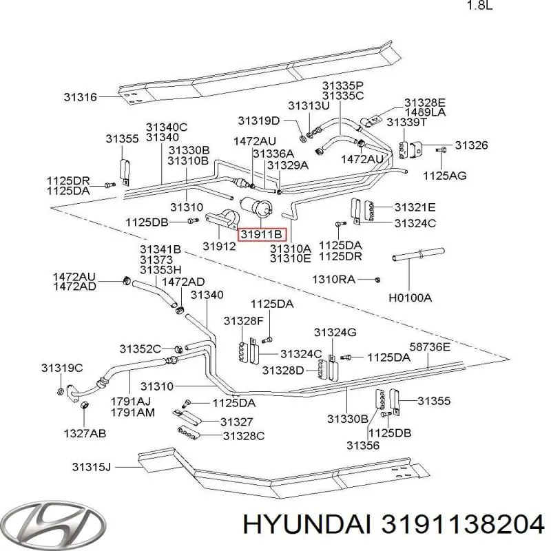 Паливний фільтр 3191138204 Hyundai/Kia