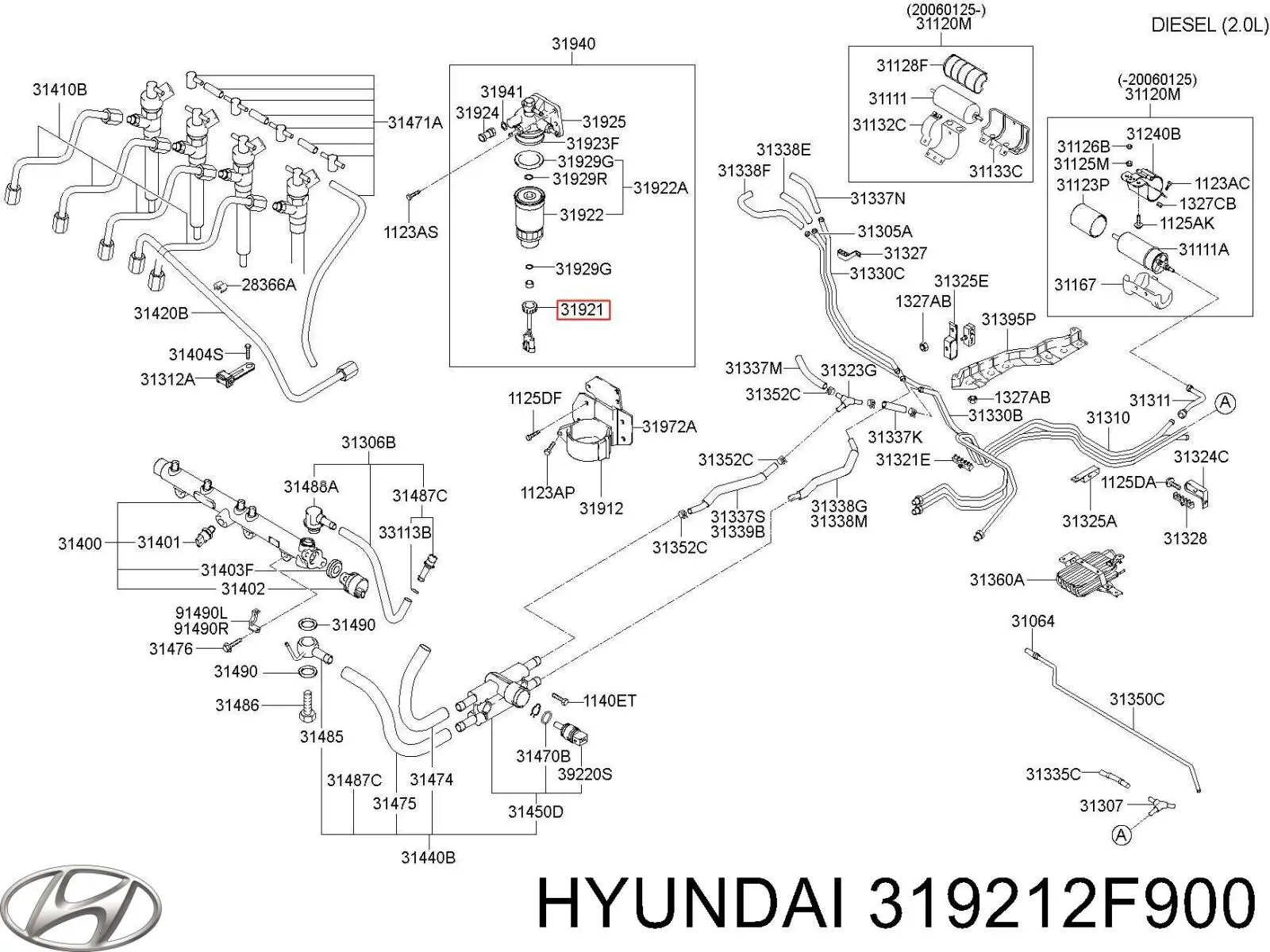 319212F900 Hyundai/Kia датчик рівня води паливного фільтра