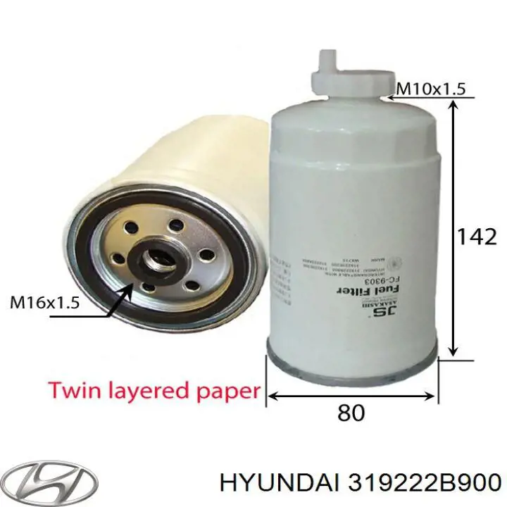 Фільтр тонкого очищення палива Hyundai/Kia 319222B900 ціна, від 25.23 USD