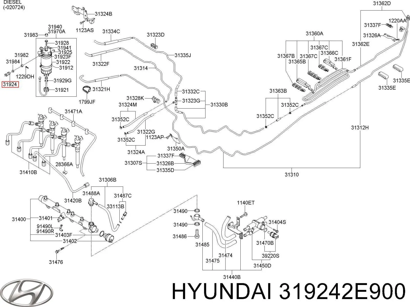 Датчик температури палива Hyundai/Kia 319242E900 ціна, від 31.66 USD