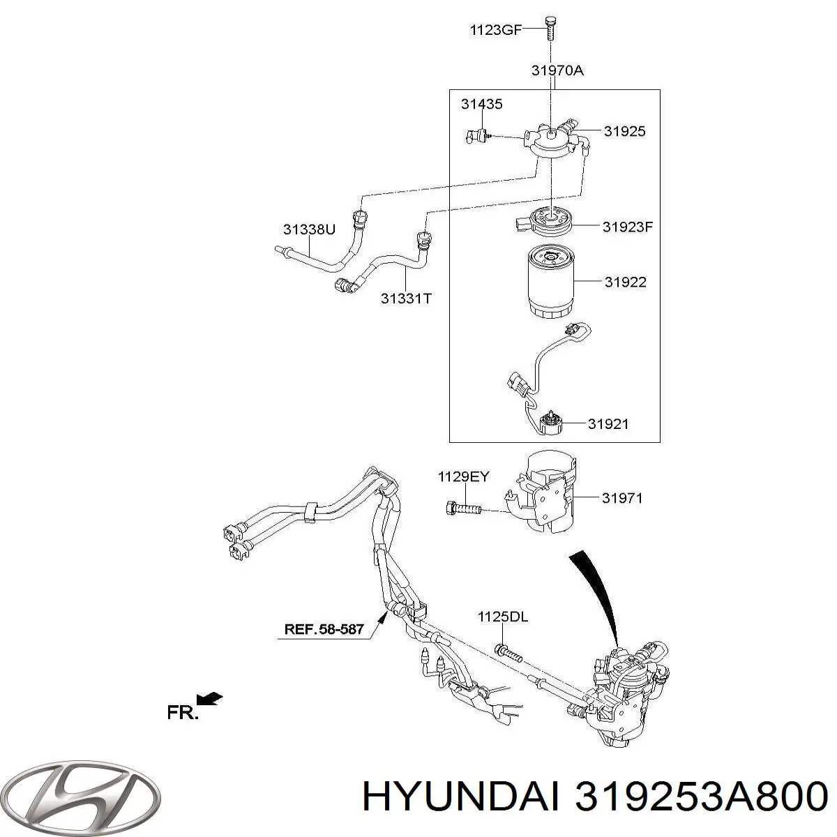 Купити 319253A800 Hyundai/Kia Фільтр-відстійник палива грубої очистки