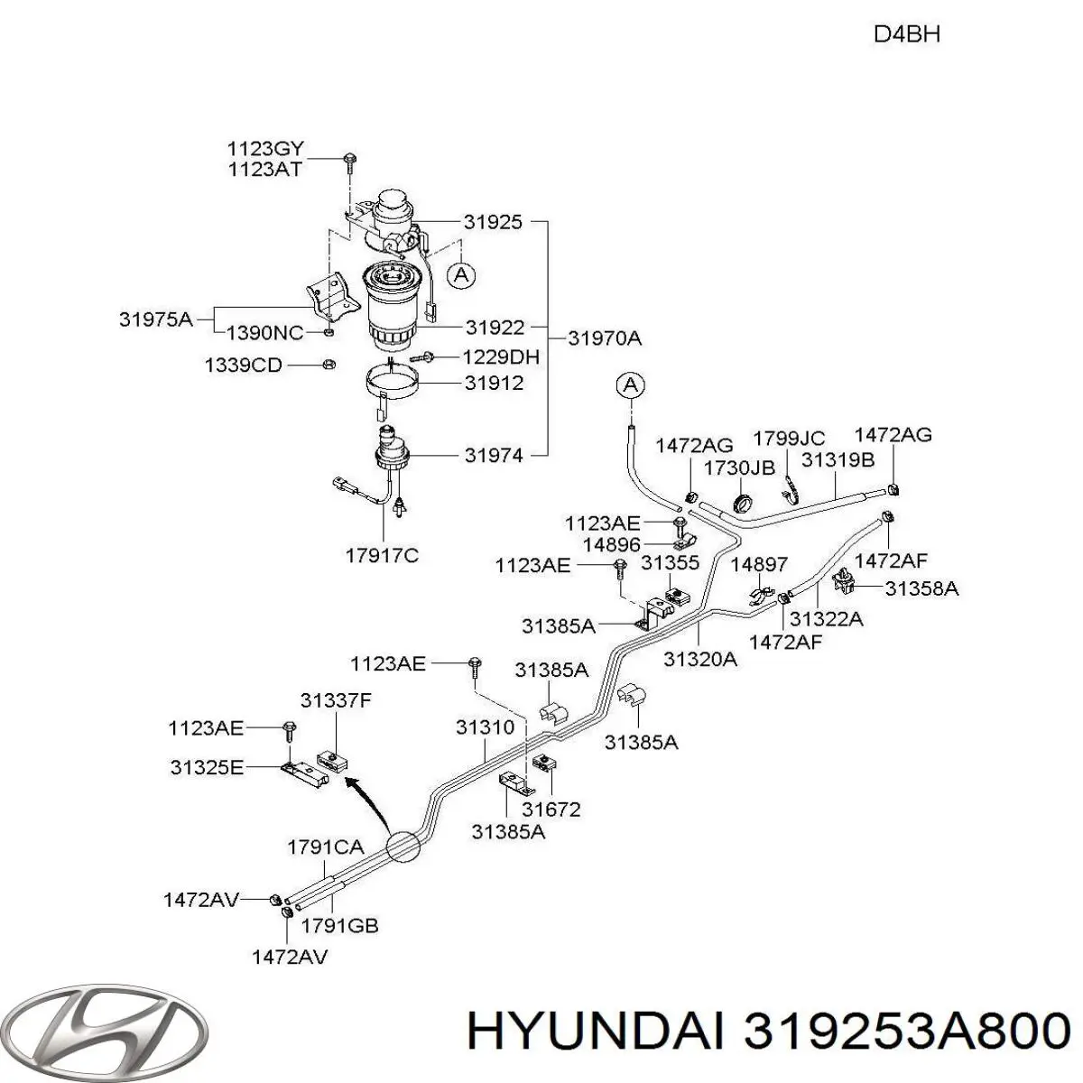 Фільтр паливний 319253A800 Hyundai/Kia