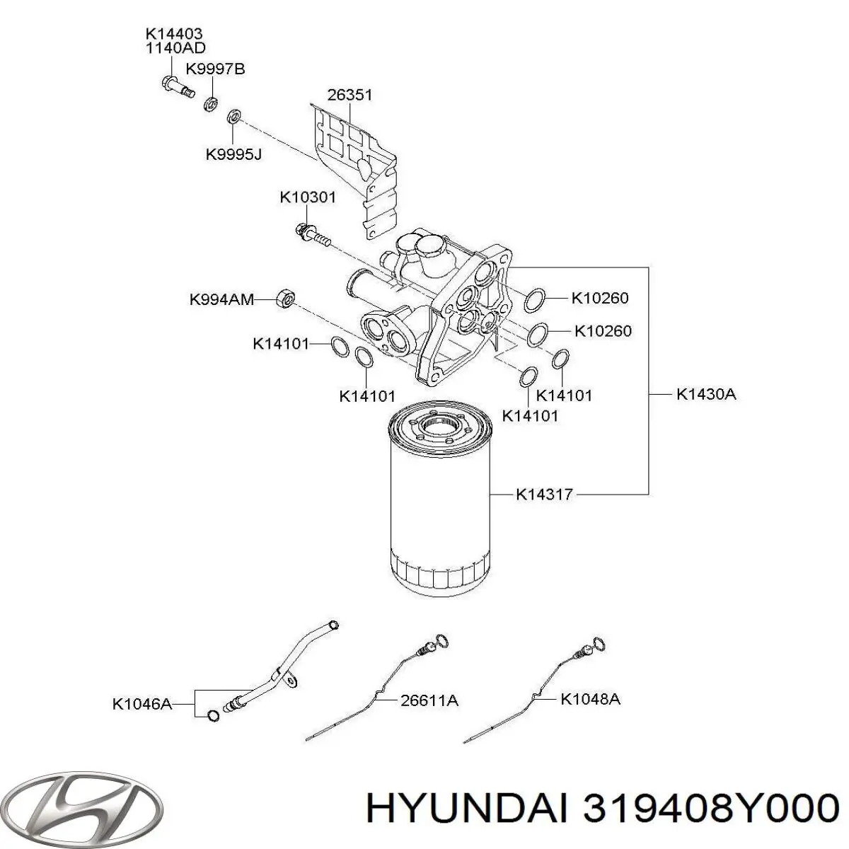  Hyundai/Kia 319408Y000 ціна, від 33.15 USD