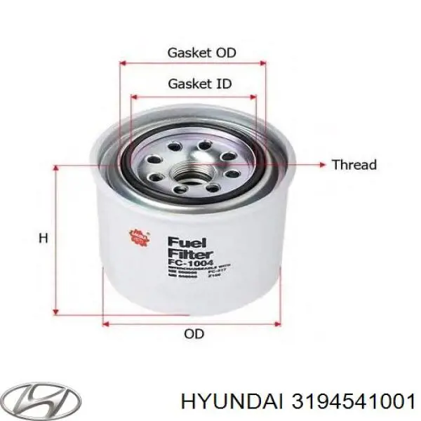 Купити 3194541001 Hyundai/Kia Фільтр-відстійник палива грубої очистки