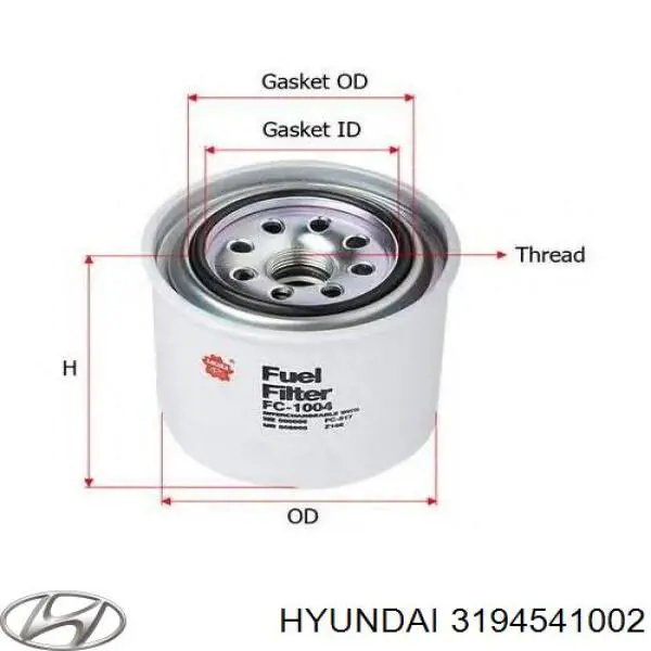 Фільтр тонкого очищення палива Hyundai/Kia 3194541002 ціна, від 5.90 USD