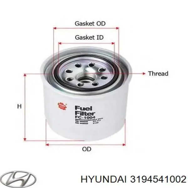 Фільтр паливний 3194541002 Hyundai/Kia