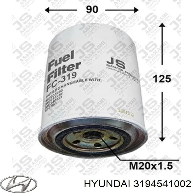 3194541002 Hyundai/Kia Фільтр палива