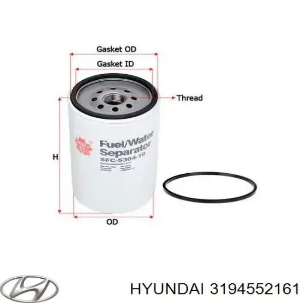 Фільтр тонкого очищення палива Hyundai/Kia 3194552161 ціна, від 47.99 USD