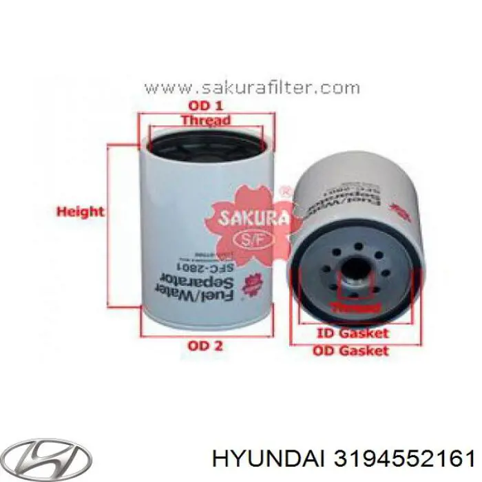 Паливний фільтр 3194552161 Hyundai/Kia