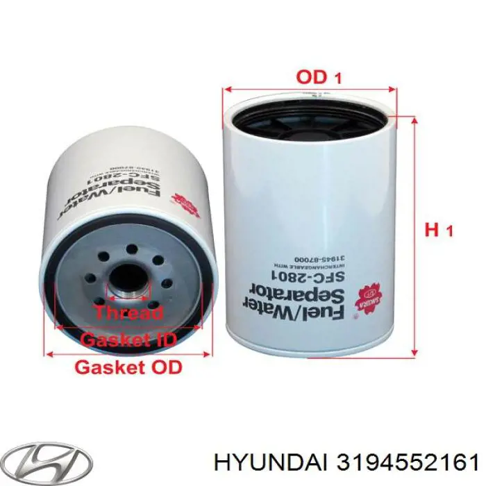 3194552161 Hyundai/Kia Фільтр палива