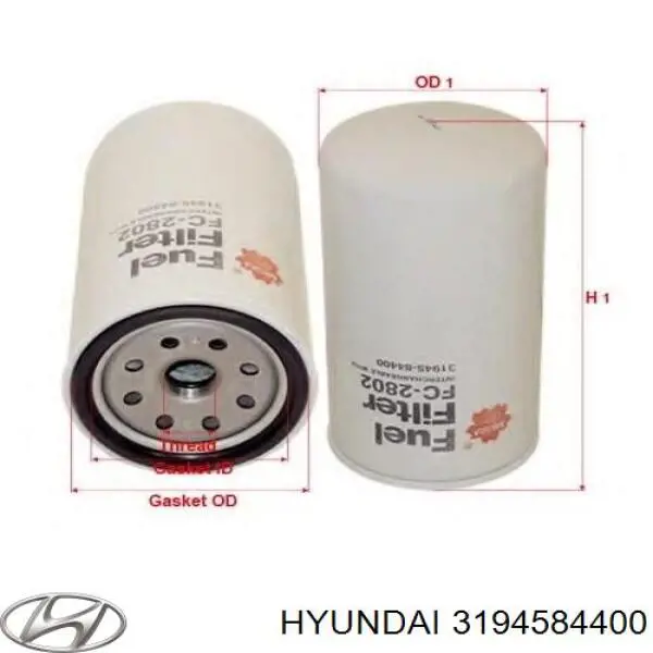 3194584400 Hyundai/Kia Фільтр палива