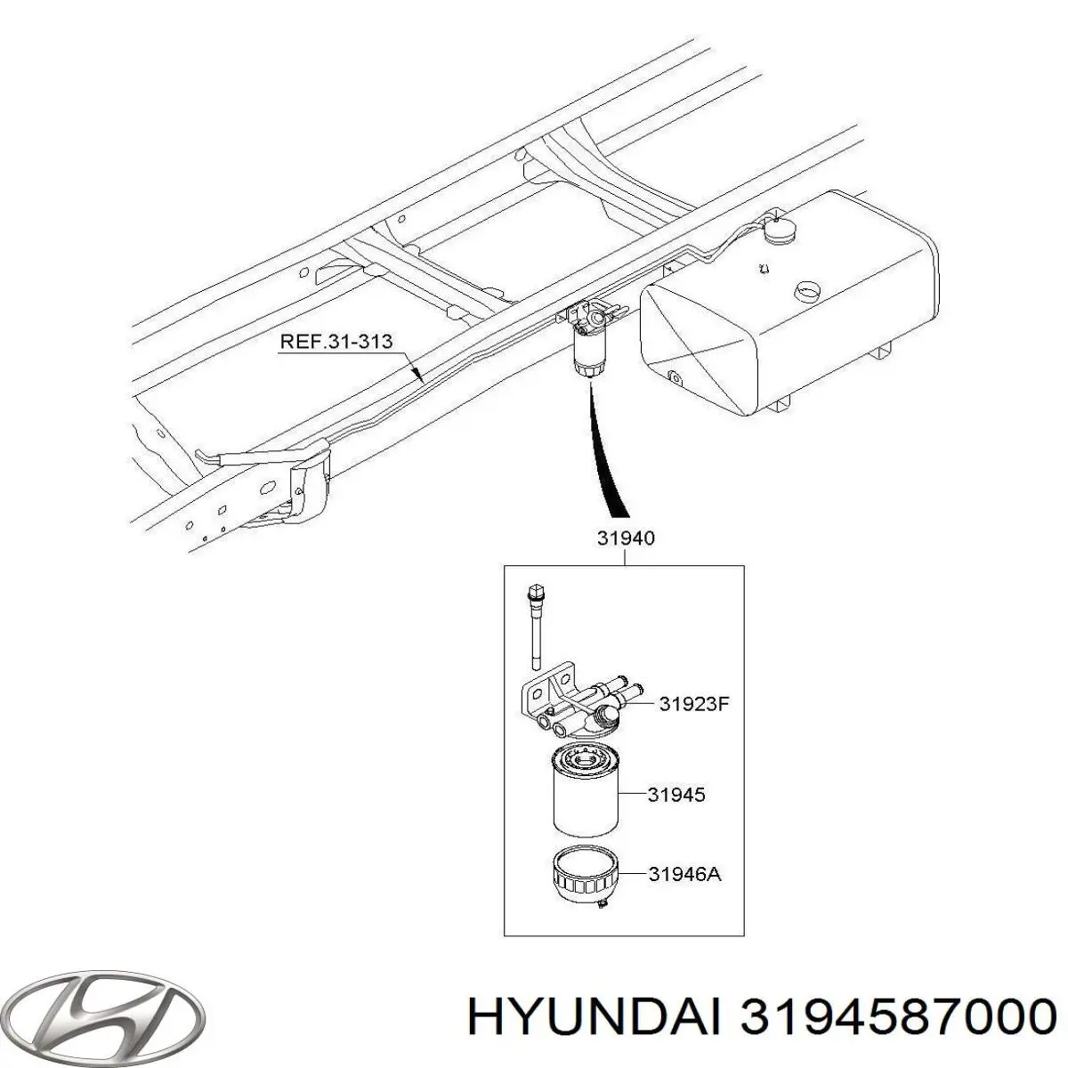 Фільтр тонкого очищення палива Hyundai/Kia 3194587000 ціна, від 43.98 USD