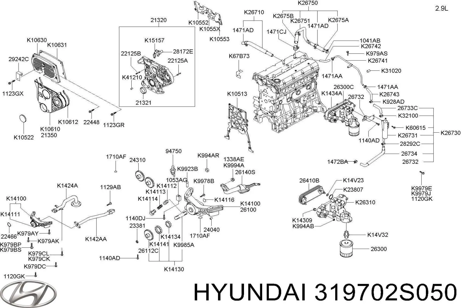 319702S050 Hyundai/Kia фільтр паливний