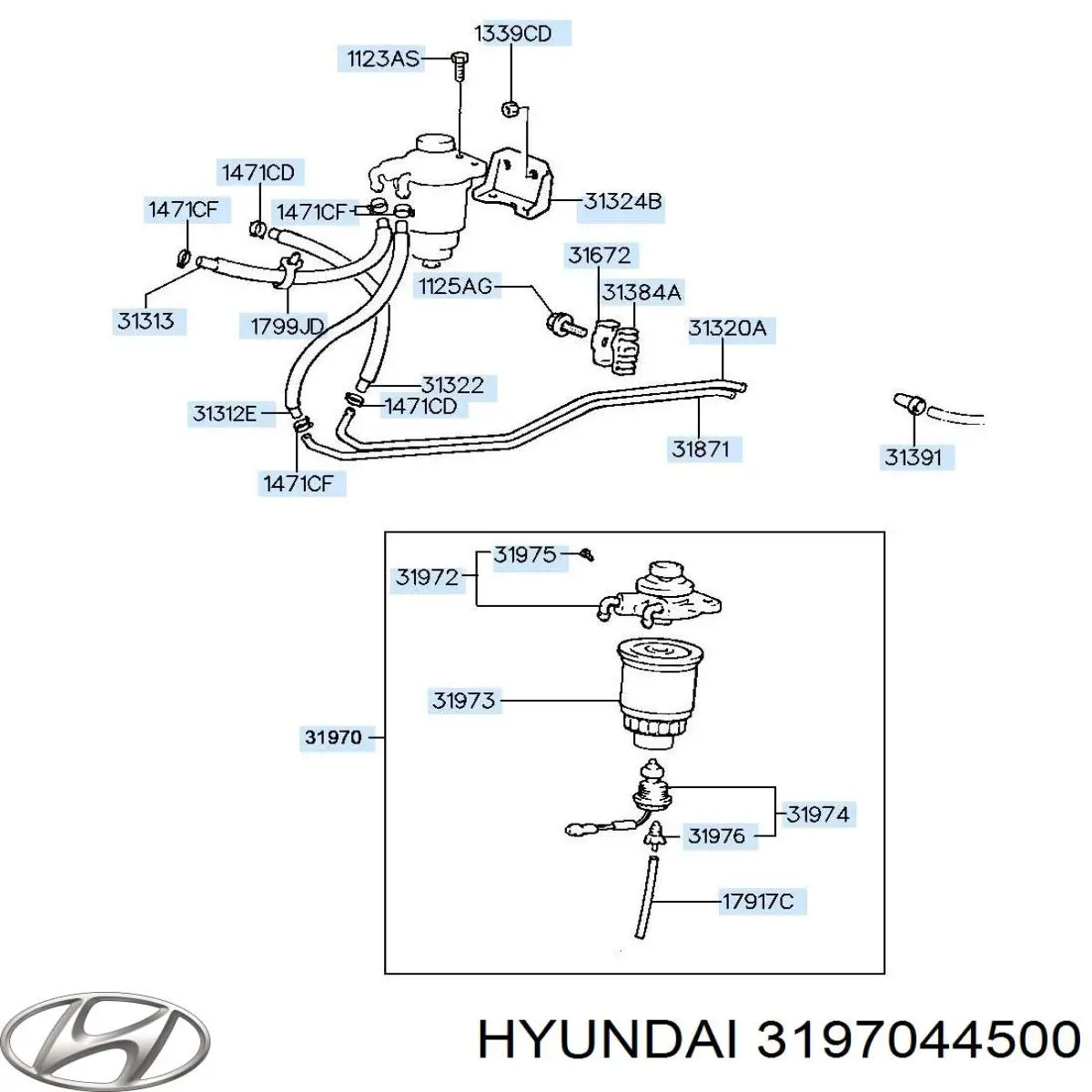 Паливний фільтр 3197044500 Hyundai/Kia