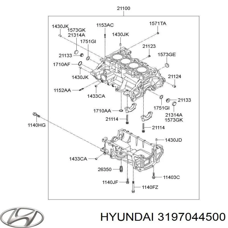 3197044500 Hyundai/Kia Фільтр палива
