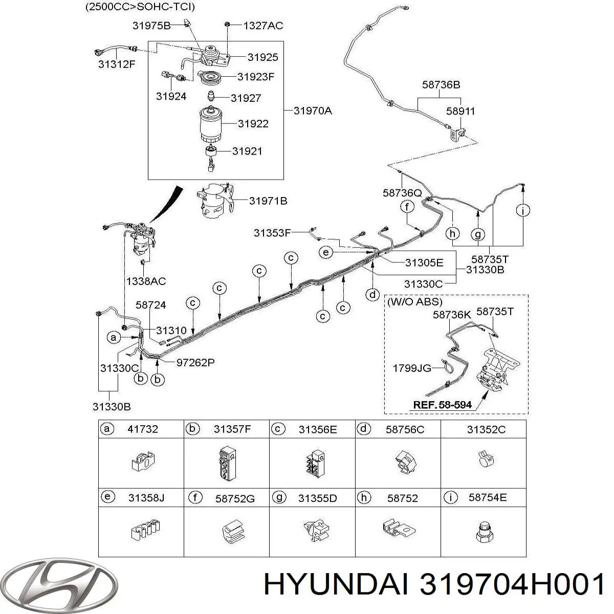 319704H002 Hyundai/Kia Фільтр палива