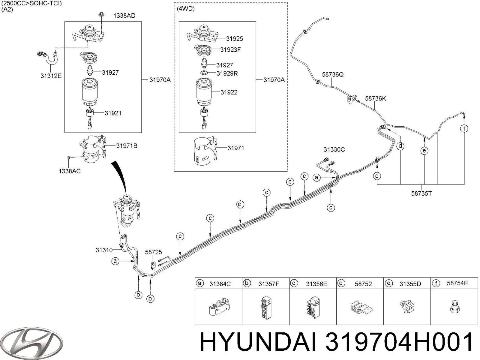 Паливний фільтр 319704H001 Hyundai/Kia