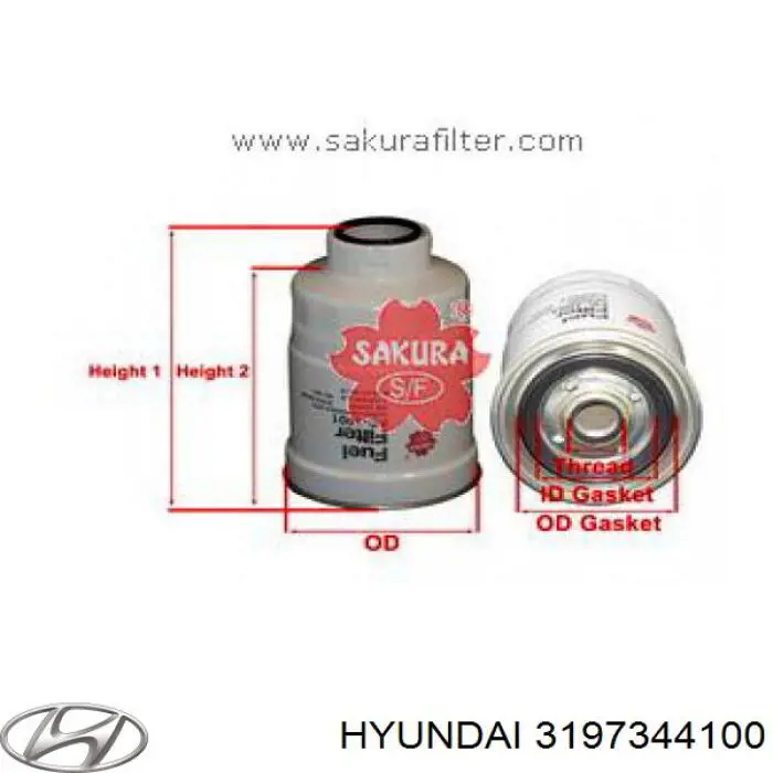 Фільтр паливний Hyundai/Kia 3197344100