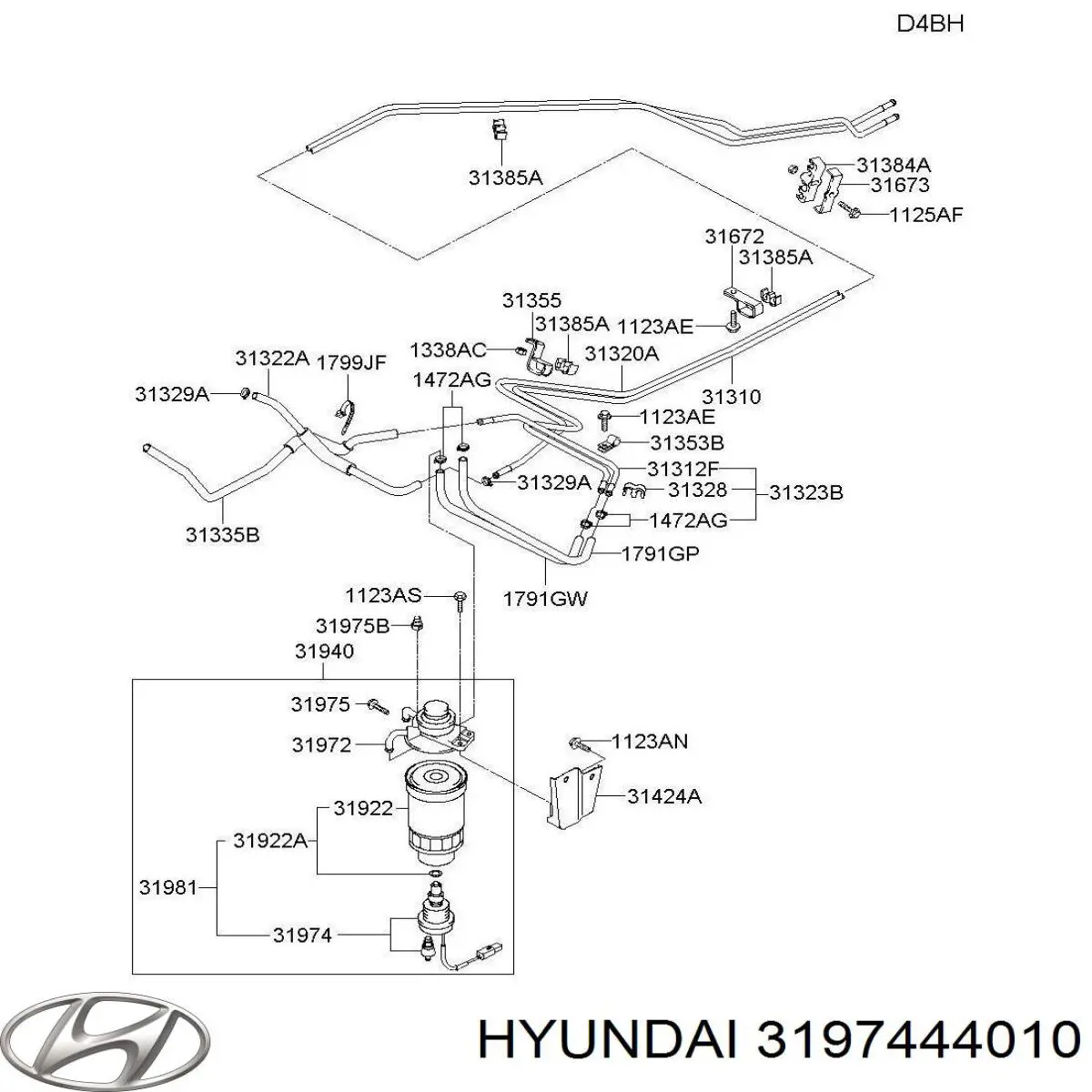 3197444010 Hyundai/Kia датчик рівня води паливного фільтра