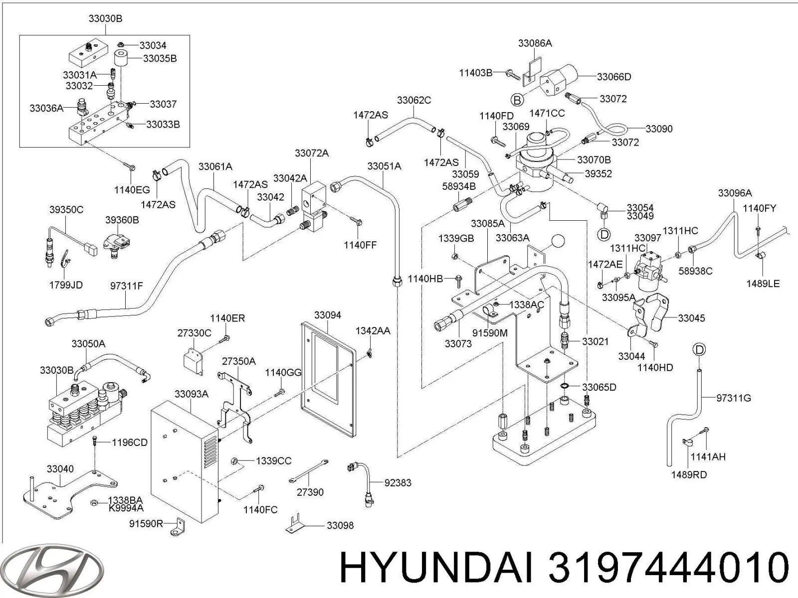 Купити 3197444010 Hyundai/Kia Датчик рівня води паливного фільтра