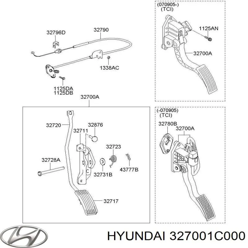 Підаль газу Hyundai/Kia 327001C000 ціна, від 5.28 USD