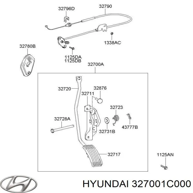 327001C000 Hyundai/Kia Педаль газу (акселератора)