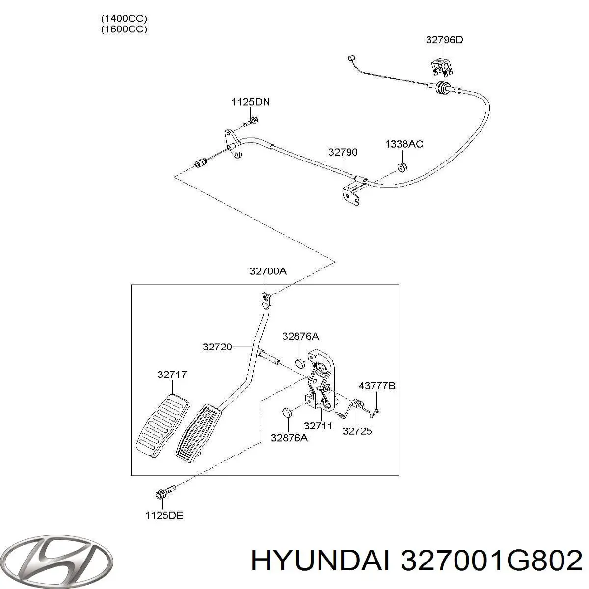 Купити 327001G802 Hyundai/Kia Педаль газу
