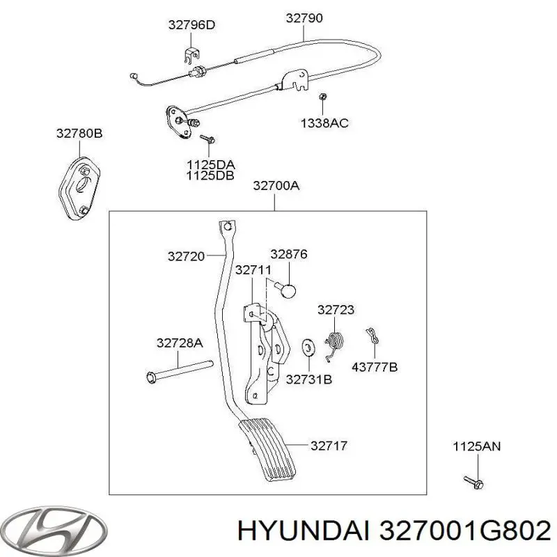 327001G802 Hyundai/Kia Педаль газу (акселератора)