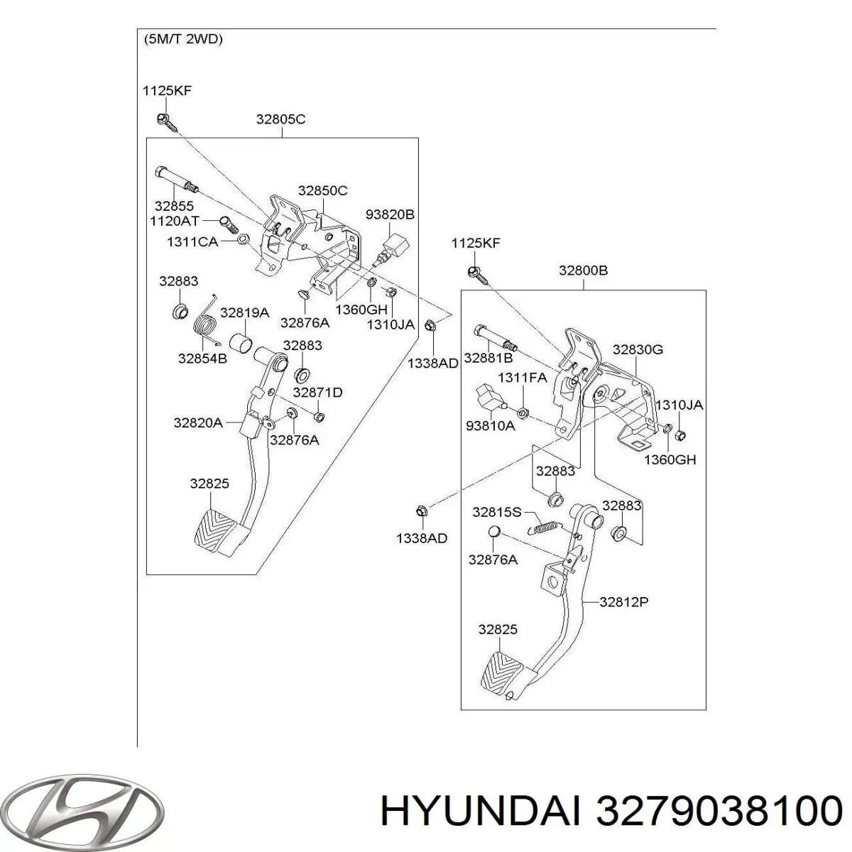 Підаль газу Hyundai Sonata IV седан (EF) (1998 - 2001) ціна, від 31.32 USD