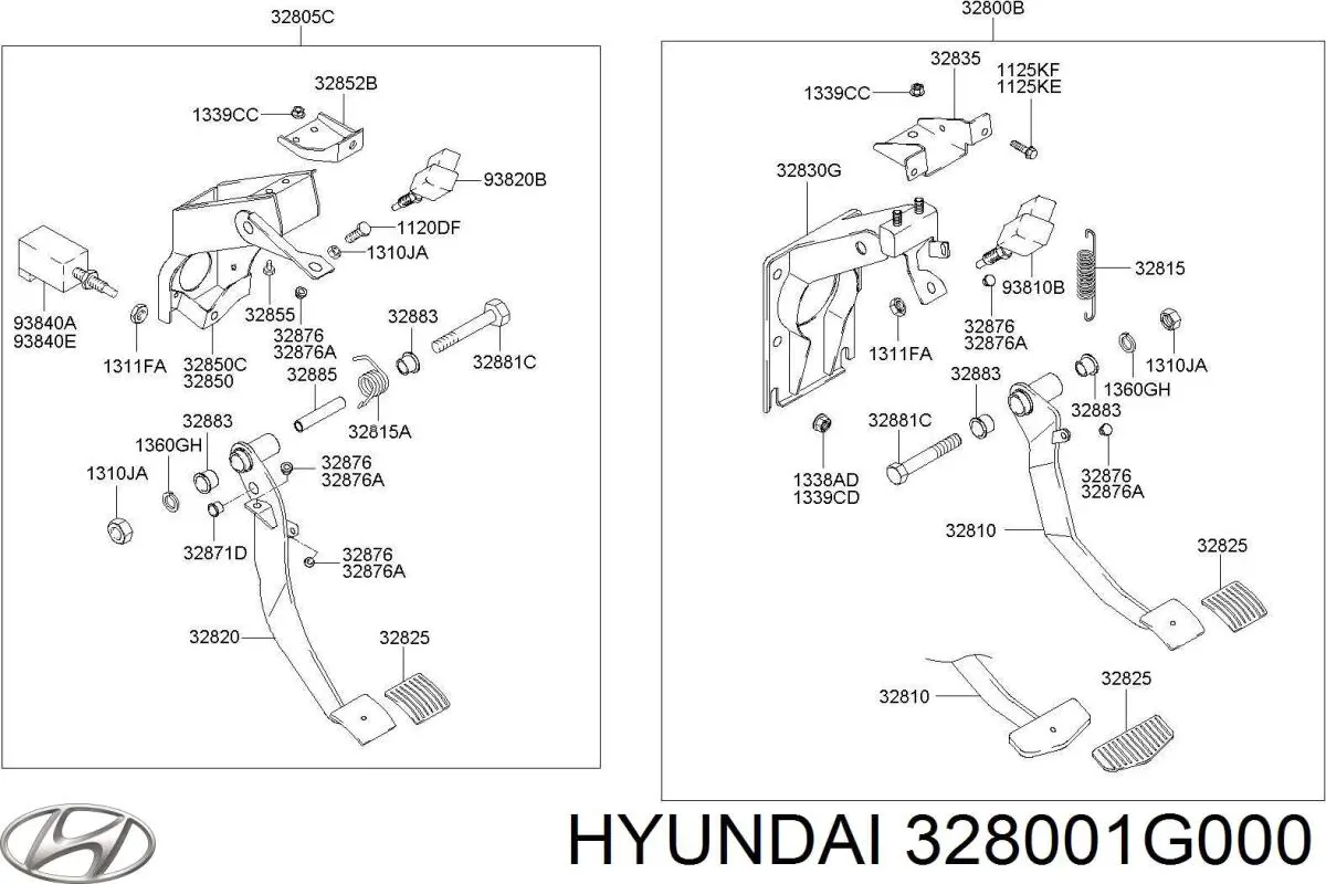 328001G000 Hyundai/Kia Педаль гальма