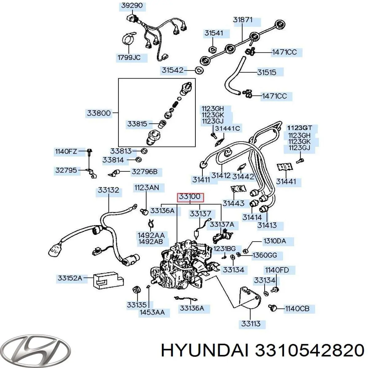 Насос паливний високого тиску (ПНВТ) - DIESEL Hyundai H100 (Хендай Н100)