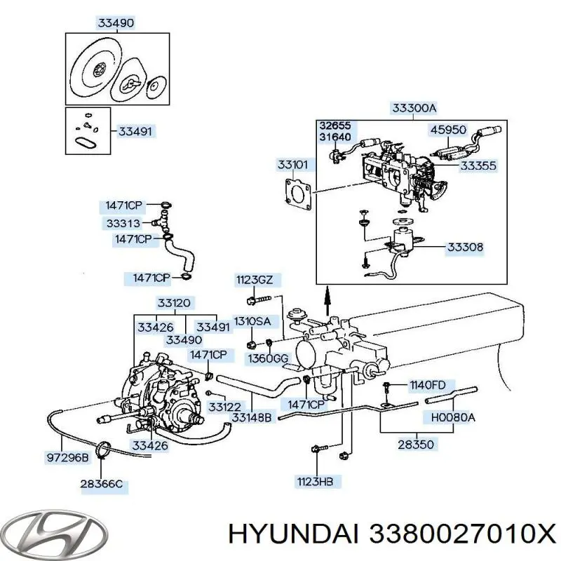 Купити 3380027010X Hyundai/Kia Форсунка дизельна в зборі, розпилювач + тримач
