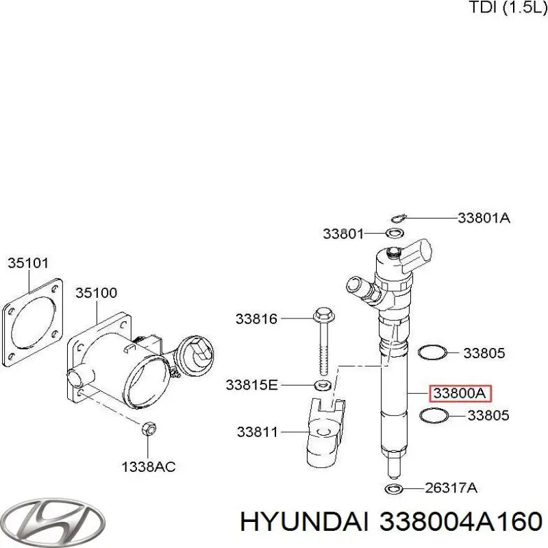 Форсунка паливна Hyundai/Kia 338004A160 ціна, від 110.25 USD