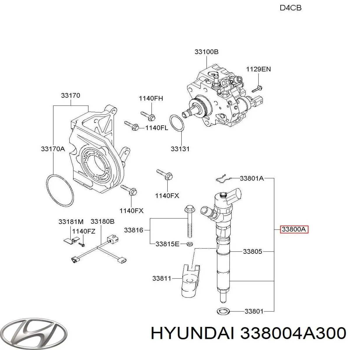 Купити 338004A300 Hyundai/Kia Форсунка дизельна в зборі, розпилювач + тримач