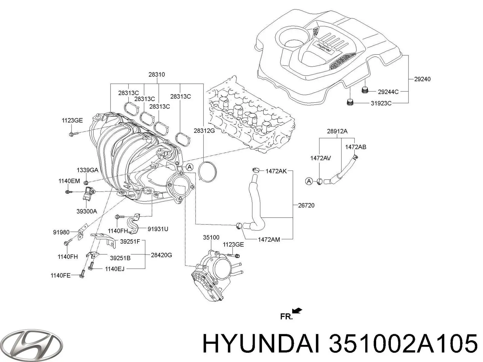 Блок дросельної заслінки Hyundai/Kia 351002A105 ціна, від 9.96 USD